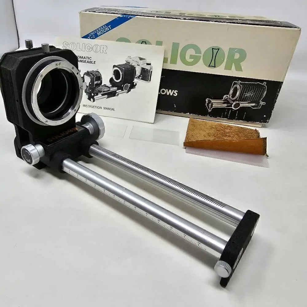 SOLIGOR FLEXOMATIC DOUBLE TRACK BELLOW EXTENSION UNIVERSAL T-2 MOUNT